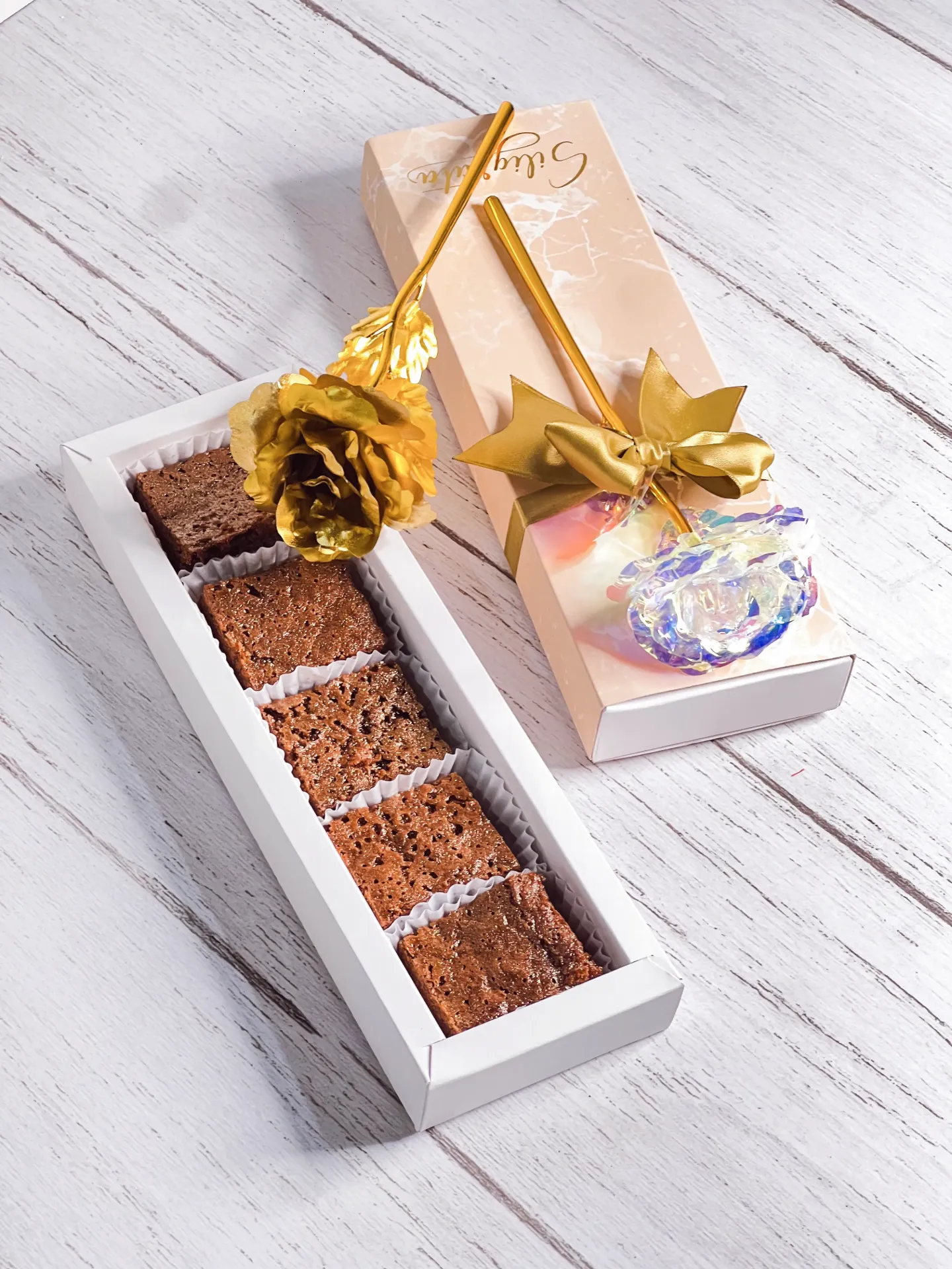 Brownies x 5 (Negro, Sin Rosa, Tarjeta en blanco)