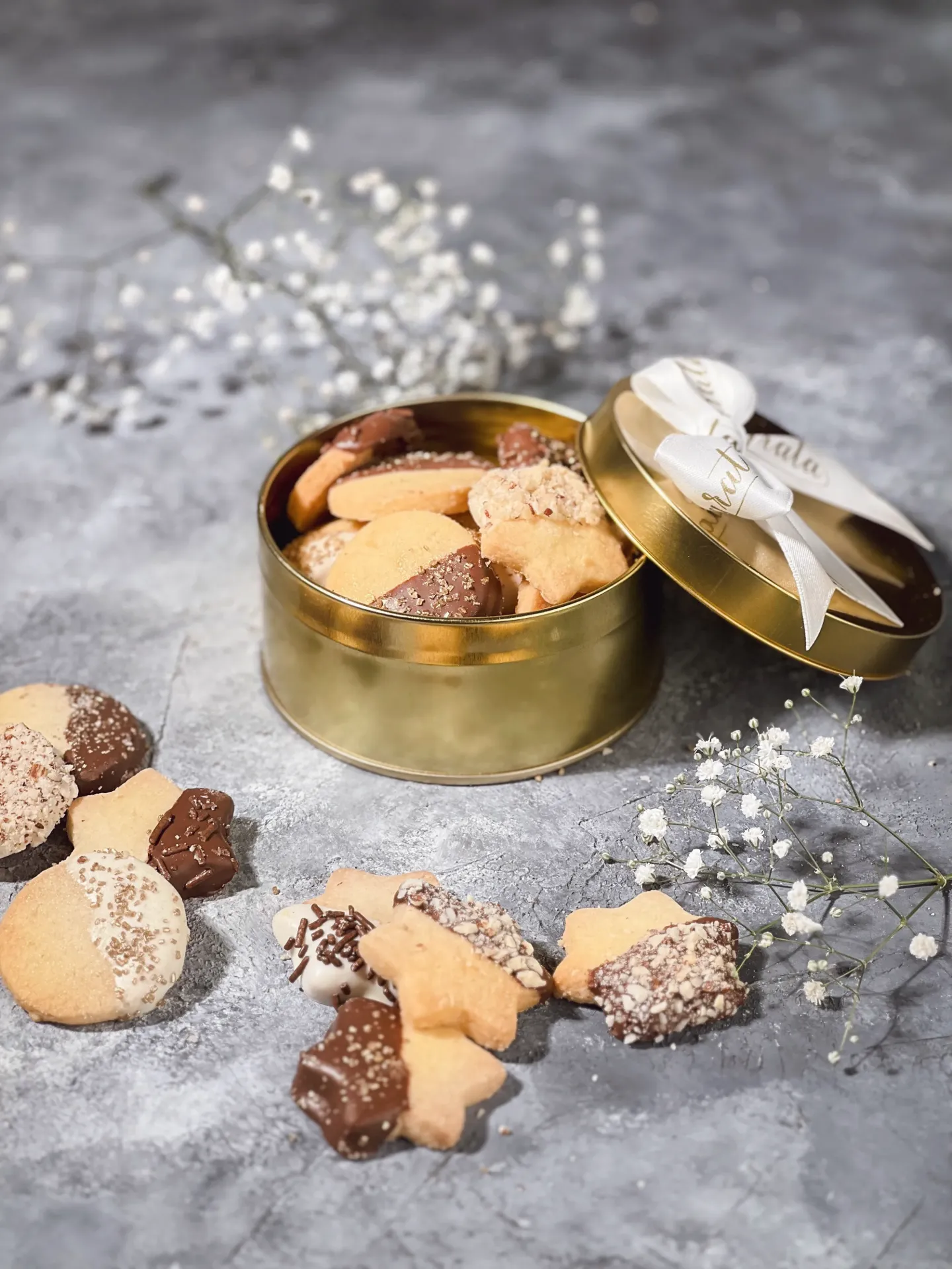 Galletas de mantequilla tarro pequeño (Negro, Tarjeta en blanco)
