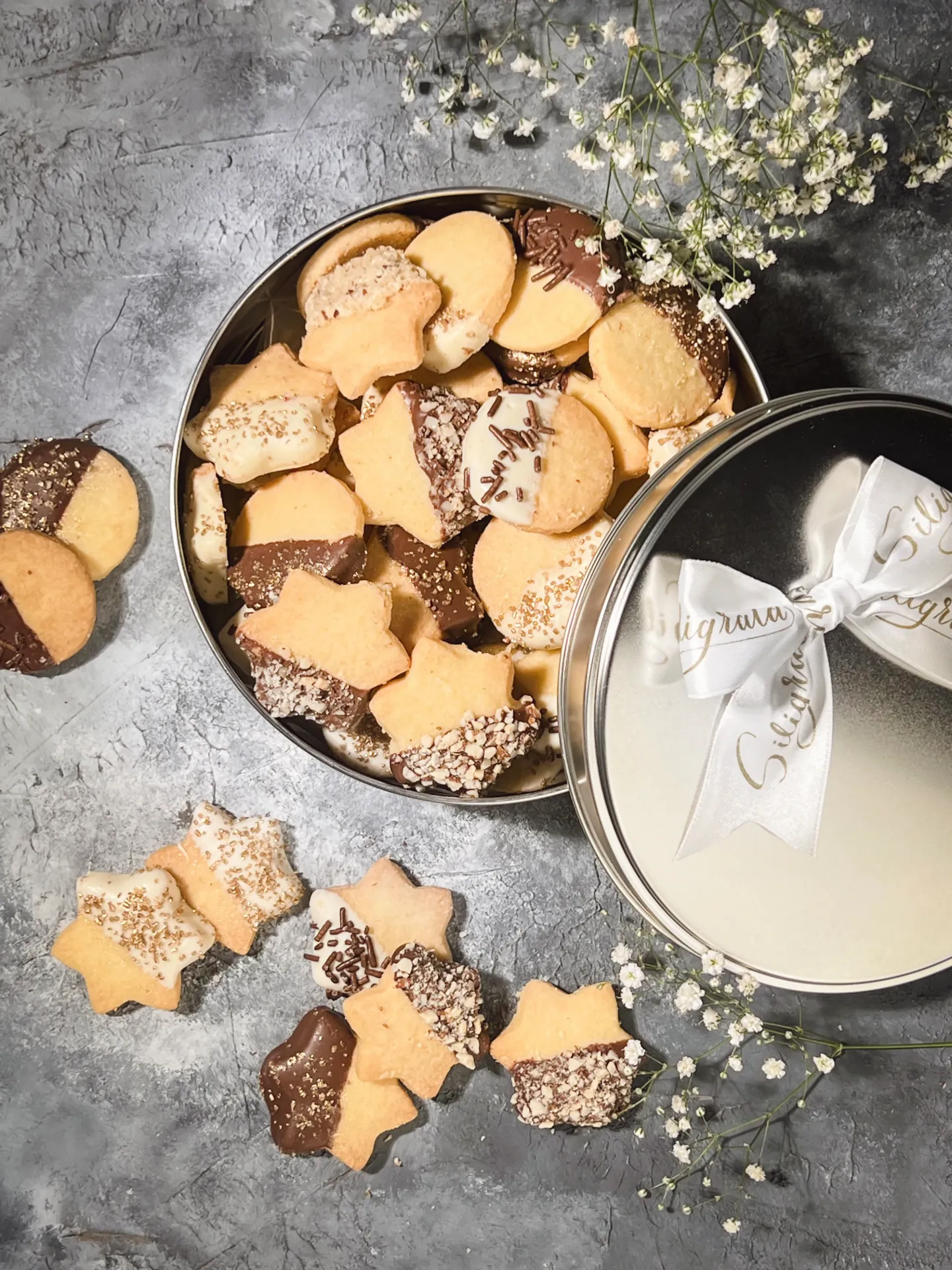 Galletas de mantequilla tarro grande (Negro, Tarjeta en blanco)